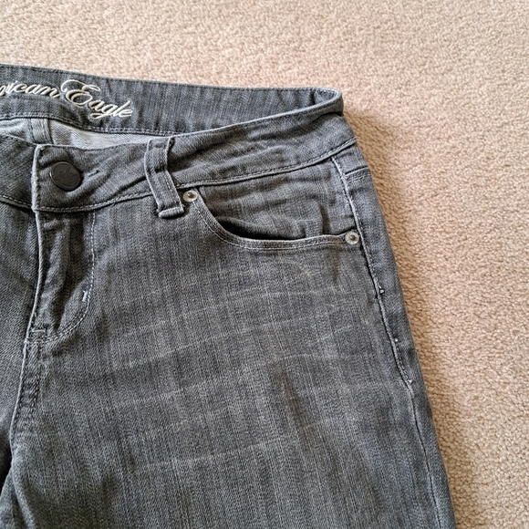 American Eagle Jeans 77 Straight Womens Denim Size 10 Grey - Picture 4 of 14